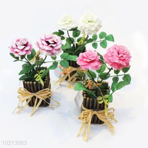 Low price best beautiful 3pcs simulation flower bonsai