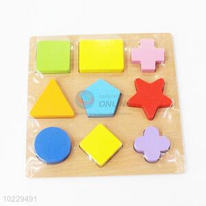 Wholesale colorful hand grasp wooden jigsaw puzzle toys