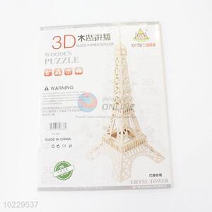 Top sale custom 3D Eiffel Tower shaped wooden puzzle