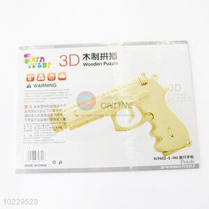 Wholesale cheap 3D pistol shaped wooden puzzle