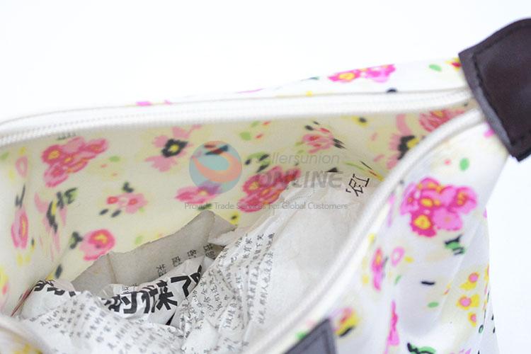 Sweet Flower Pattern Korean velvet Women Cosmetic Bag