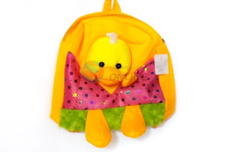 Hot Selling Yellow Duck Short Plush Backpack