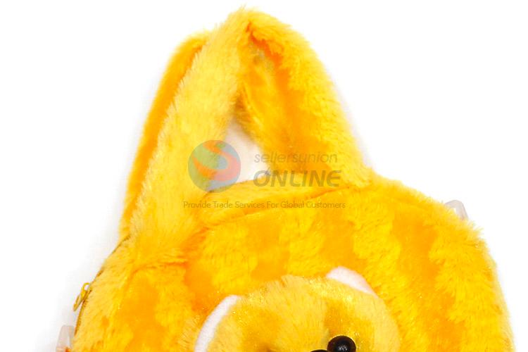 Custom Yellow Cartoon Animal Pattern Plush Handbag