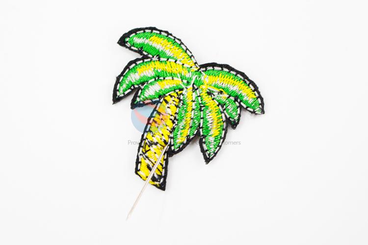 High sales coconut tree shape embroidery badge brooch