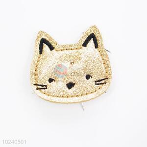 Cute cheap cat shape embroidery badge brooch