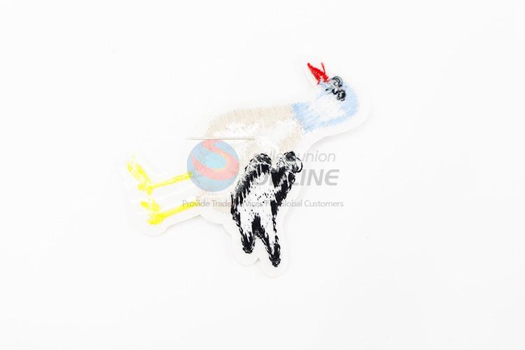 Competitive price duck shape embroidery badge brooch