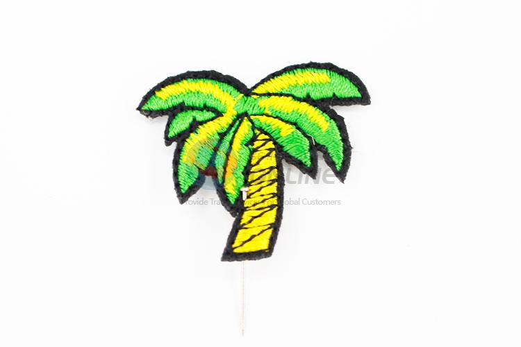 High sales coconut tree shape embroidery badge brooch