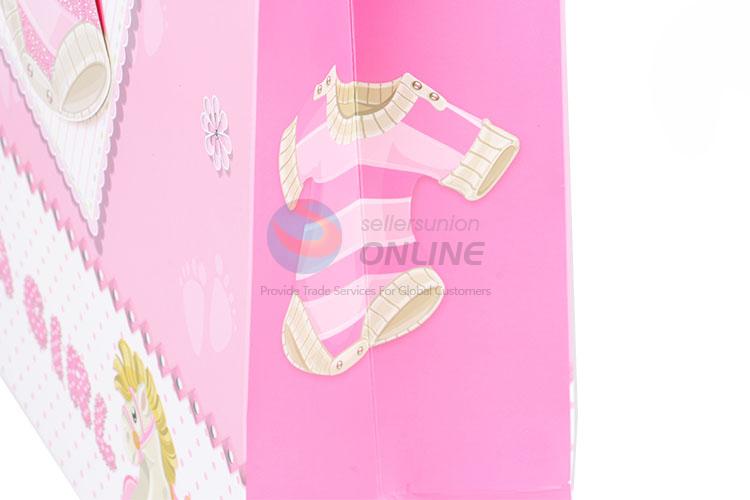 Wholesale Supplies Pink Gift Bag/Paper Packing Bag for Baby