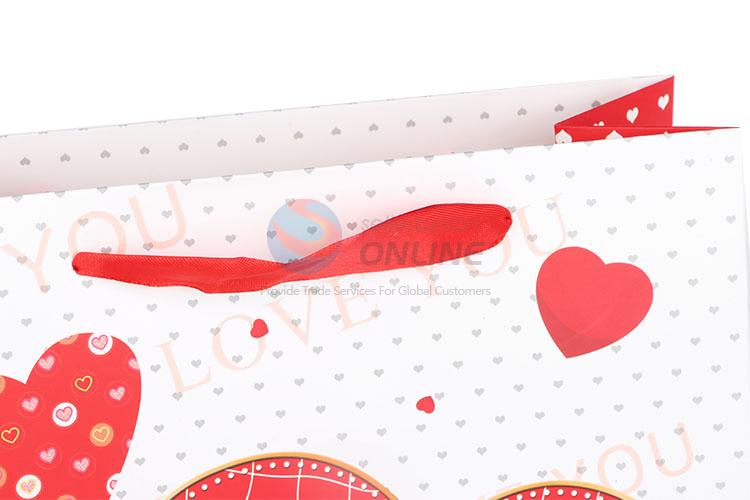 Popular Red Heart Printed Gift Bag/Paper Packing Bag for Sale