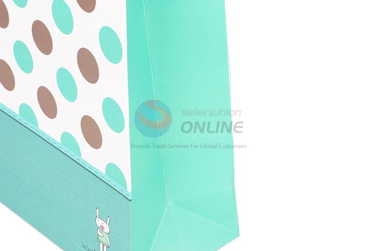 Beautiful Dot Pattern Green Gift Bag/Paper Packing Bag for Sale