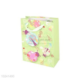 Hot Sale Gift Bag/Paper Packing Bag with Green Ribbon Handle