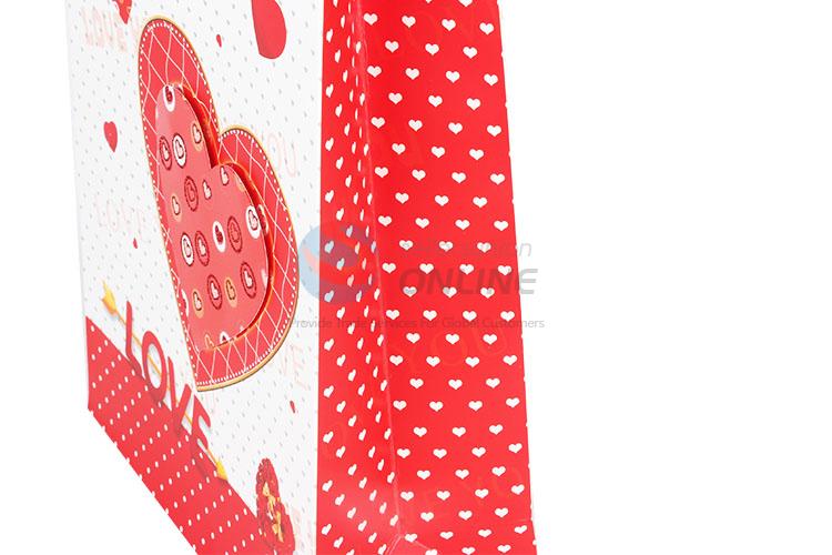 Beautiful Red Heart Printed Gift Bag/Paper Packing Bag for Sale