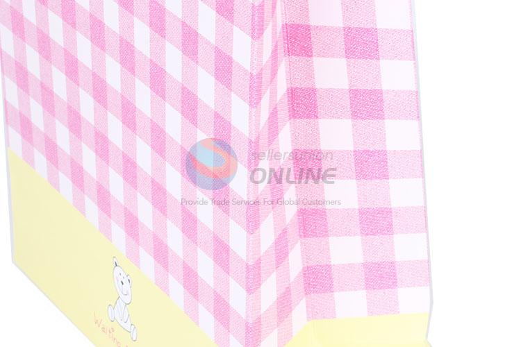 Pink Gift Bag/Paper Packing Bag with Yellow Ribbon Handle