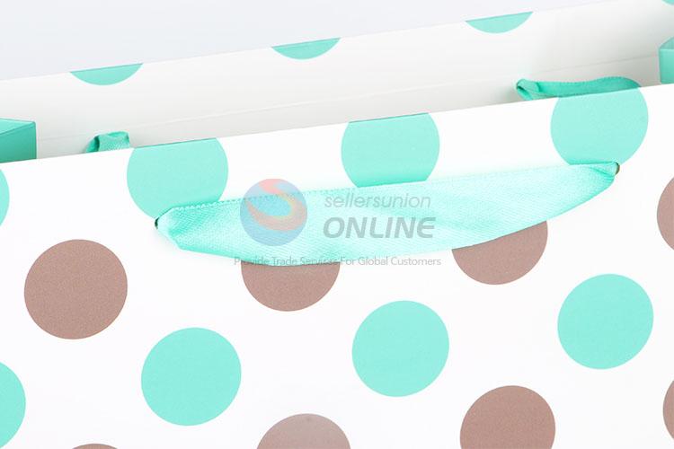 Beautiful Dot Pattern Green Gift Bag/Paper Packing Bag for Sale