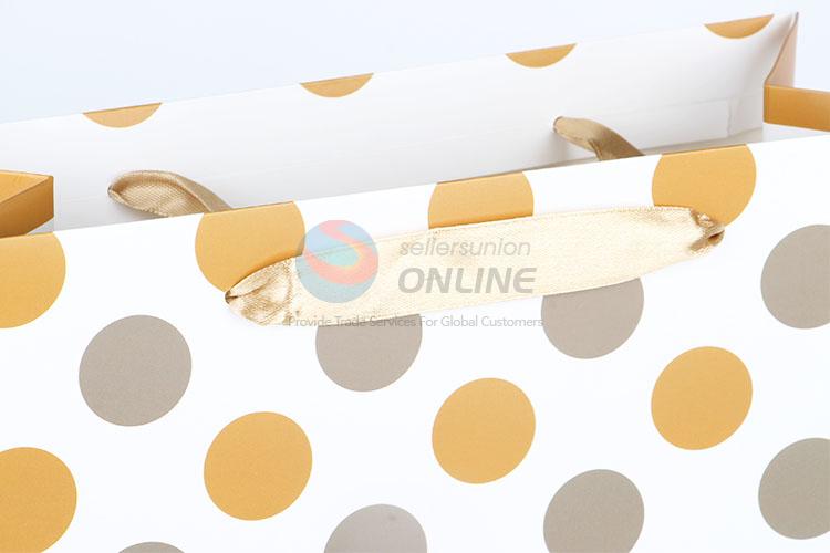 Wholesale Dot Pattern Yellow Gift Bag/Paper Packing Bag for Sale