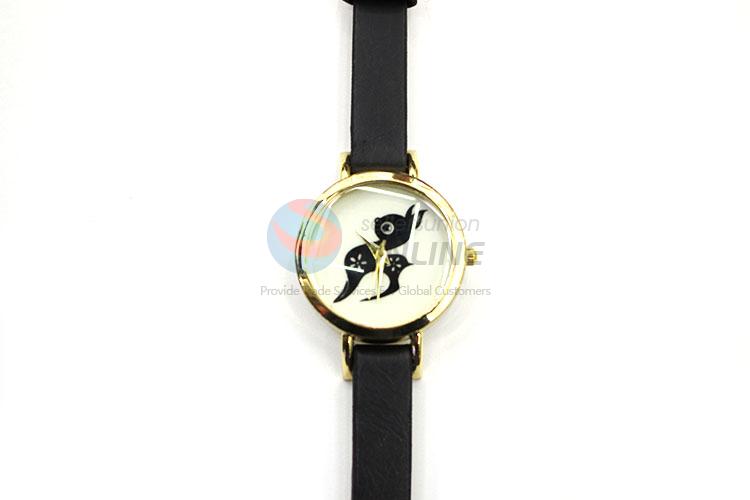 Wholesale Nice Black Wrist Watch with Leathern Watchband for Sale