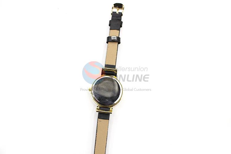 Wholesale Nice Black Wrist Watch with Leathern Watchband for Sale