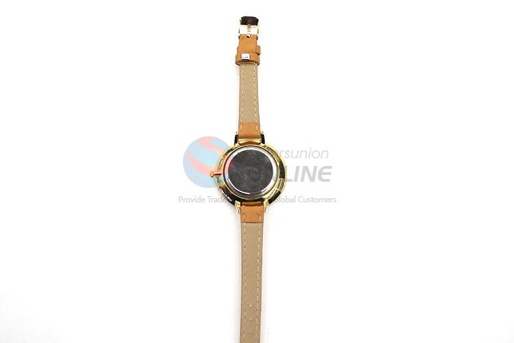 Cool Brown Wrist Watch with Leathern Watchband for Sale