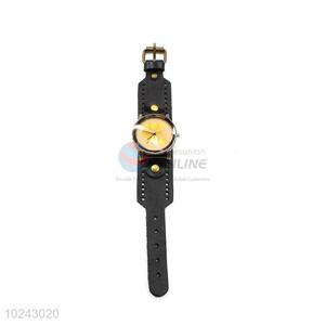 Best Selling Black Wrist Watch with Leathern Watchband for Sale