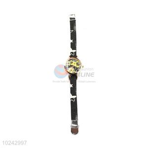 Popular Black Wrist Watch with Leathern Watchband for Sale