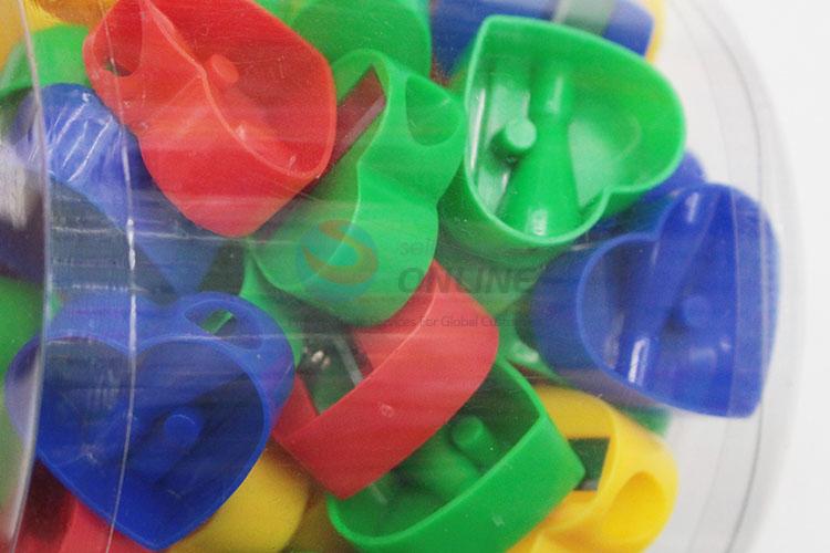 Heart Shape Multi-color Plastic Pencil Sharpener for Wholesale