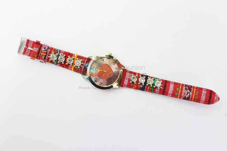 Red Heart Casual Bracele Watch For Girls/Fashion Quartz Wristwatch