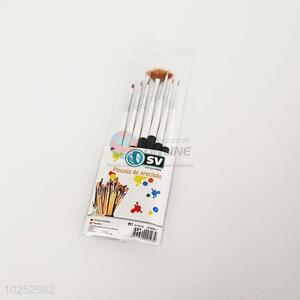 Factory wholesale popular 7pcs wood handle paintbrush set