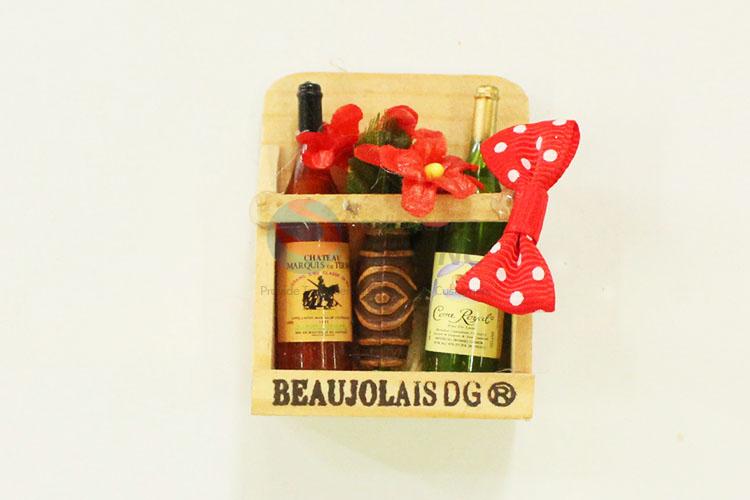 Wine Fridge Magnet/Refrigerator Magnet for Decoration with Red Bowknot