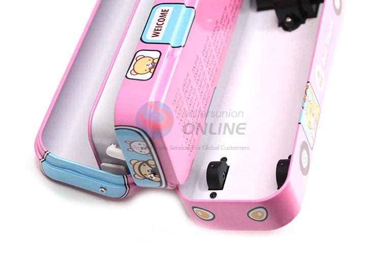 Promotional Wholesale Pink Iron Pencil Box for Student