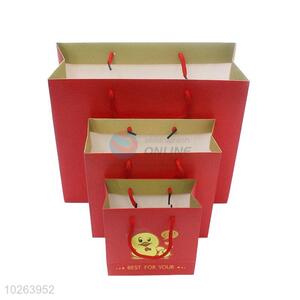 Popular top quality cute red 3pcs gift bags