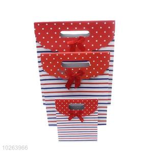 Best low price 3pcs stripe red/purple/coffee gift bags