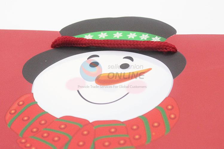 Normal low price 3pcs red snowman gift bags