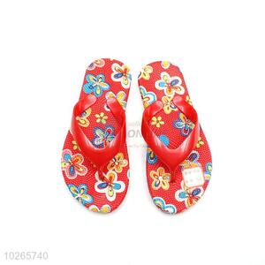 Popular Flower Pattern Red Summer Slippers for Sale