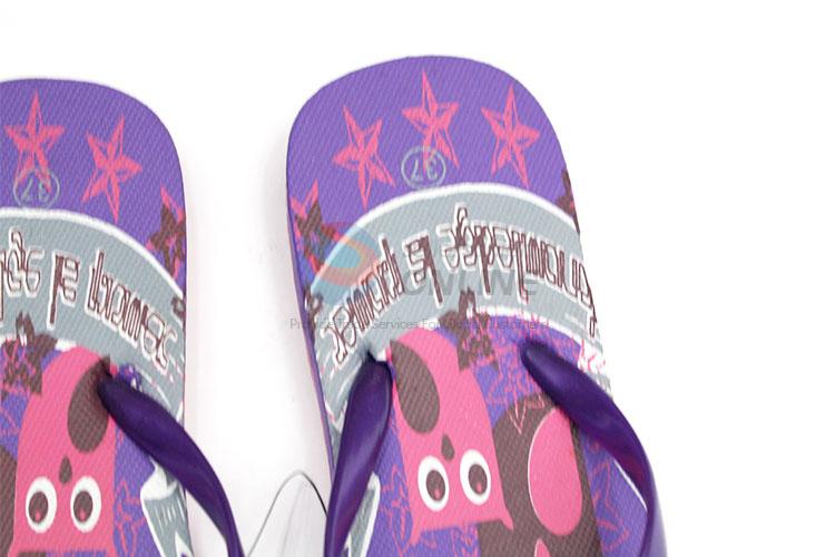 Cartoon Owl Printed Purple Summer Slippers for Sale