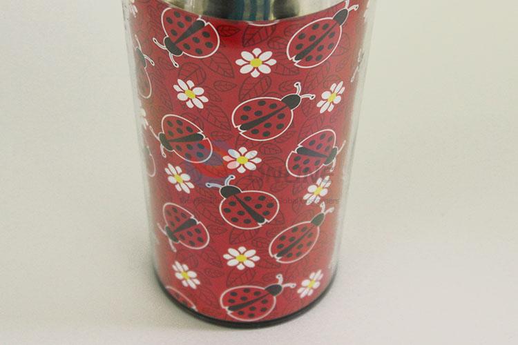 Cartoon Coccinella Septempunctata Pattern 201 Stainless Steel Sport Water Cup Portable Water Bottles