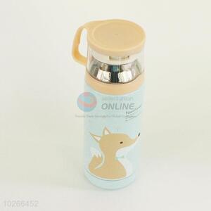 High Quality  Sky Blue Color Cartoon Fox Pattern Water Bottle 201 Stainless Steel Vacuum Cup Portable Water Bottles