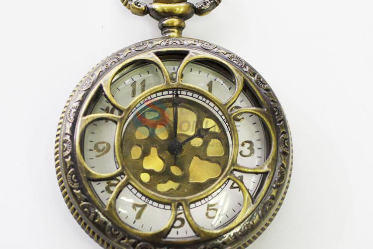 Flower Design Vintage Bronze Metal Pocket Watches