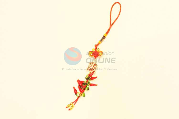 Chili Pendant Hanging Deoration with Ceramic Tortoise