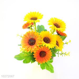 High sales promotional artificial sunflower pot/fake potted plant