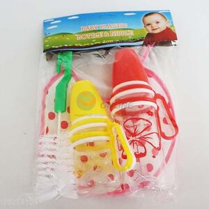 4PC Practical feeding-bottle set with baby bib&bottle brush