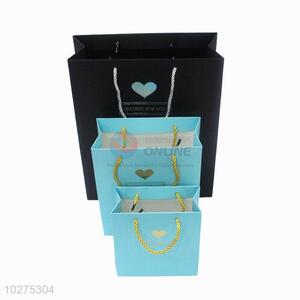 Promotional high quality 3pcs blue/black gift bags