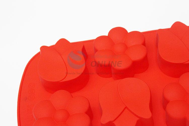 Hot Selling Red Flower Silica Gel Cake Mold
