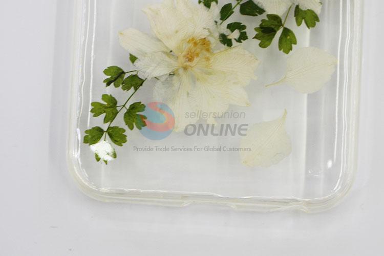 Low Price Transparent White Flower Printed TPU Mobile Phone Shell for iphone