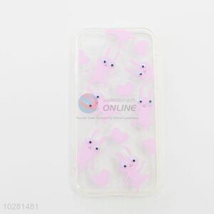 Pink Color Cartoon Rabbit Pattern Silicone Mobile Phone Shell for iphone