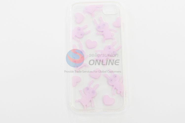 Pink Color Cartoon Rabbit Pattern Silicone Mobile Phone Shell for iphone