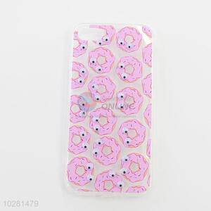 Pink Cartoon Doughnut Style Silicone Mobile Phone Shell for iphone