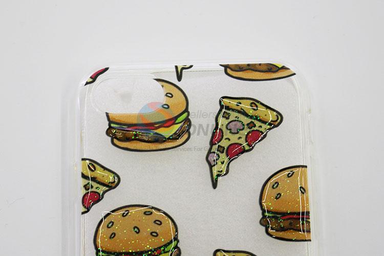 Competitive Price Hamburger and Pizza Pattern Silicone Mobile Phone Shell for iphone