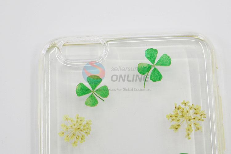 Wholesale Four Leaf Clover Dried Plant Mobile Phone Shell for iphone