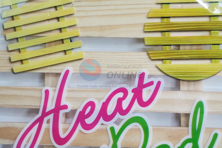 Popular promotional round insulation heat tool bamboo heat pad