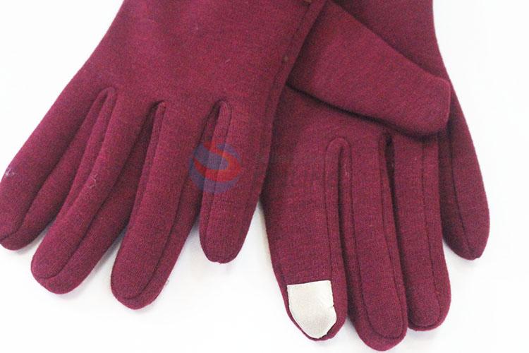 Low price high quality red women glove